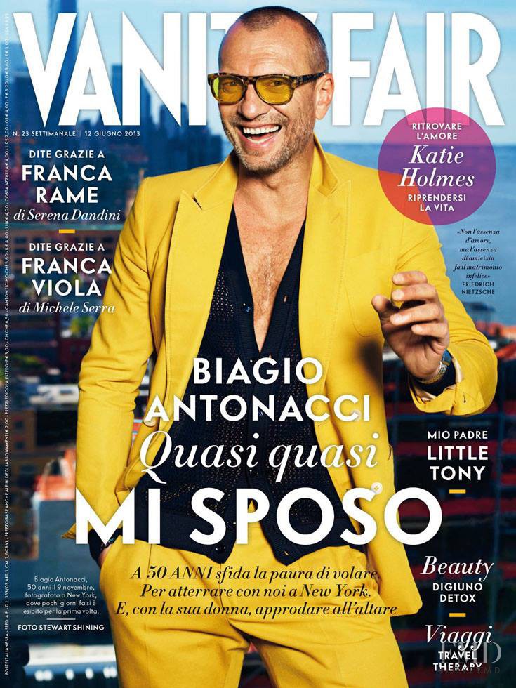 Biagio Antonacci featured on the Vanity Fair Italy cover from June 2013