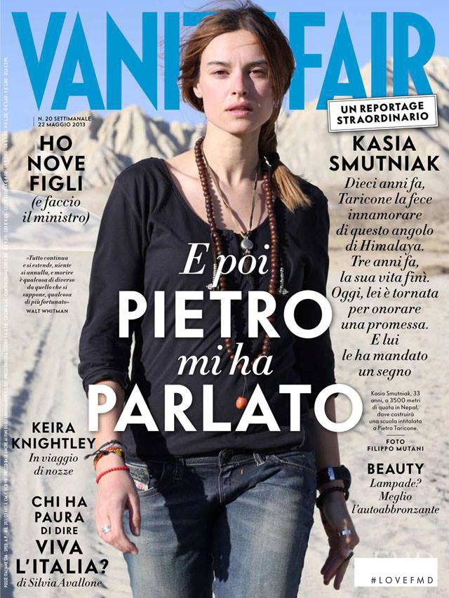 Kasia Smutniak featured on the Vanity Fair Italy cover from May 2013