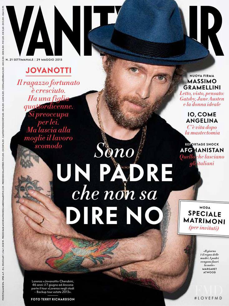 Lorenzo Jovanotti Cherubini featured on the Vanity Fair Italy cover from May 2013