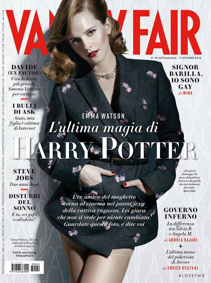 Emma Watson featured on the Vanity Fair Italy cover from October 2013