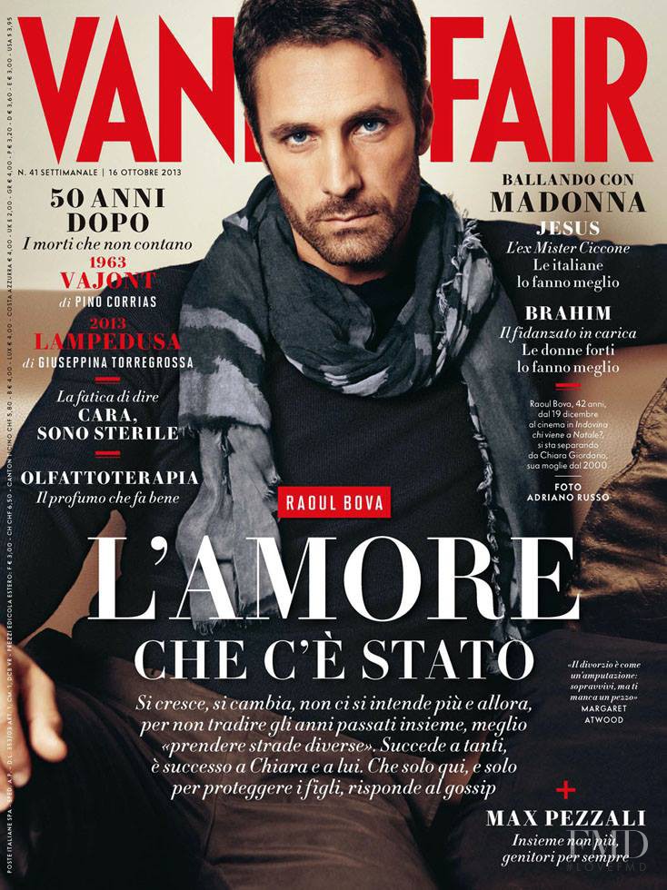Raoul Bova featured on the Vanity Fair Italy cover from October 2013