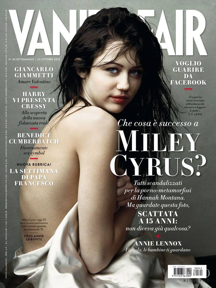 Miley Cyrus featured on the Vanity Fair Italy cover from October 2013