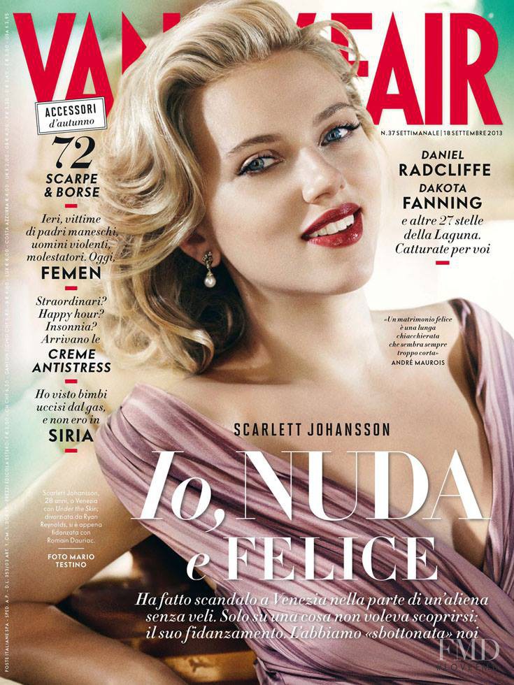 Scarlett Johansson featured on the Vanity Fair Italy cover from September 2013