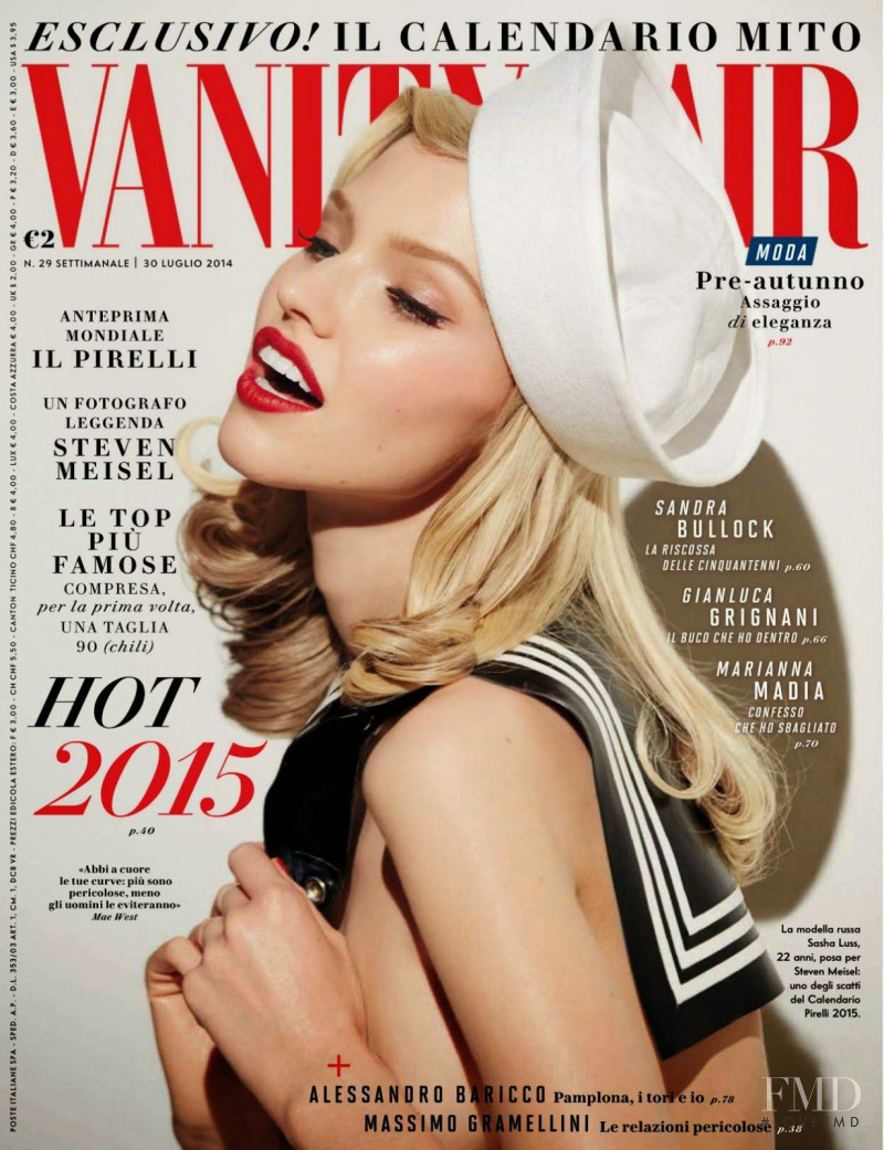 Sasha Luss featured on the Vanity Fair Italy cover from July 2014