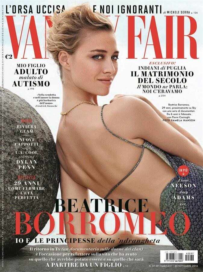 Beatrice Borromeo featured on the Vanity Fair Italy cover from September 2014