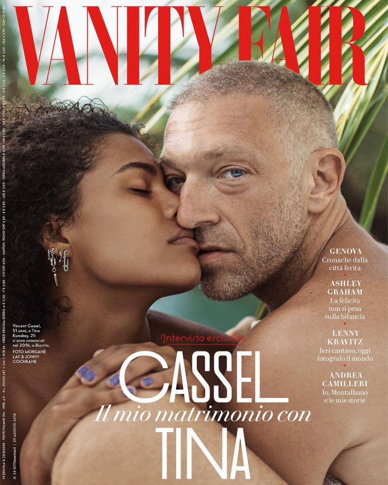 Vincent Cassel featured on the Vanity Fair Italy cover from August 2018