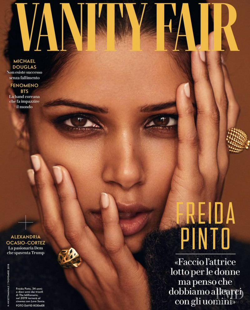 Freida Pinto featured on the Vanity Fair Italy cover from November 2018