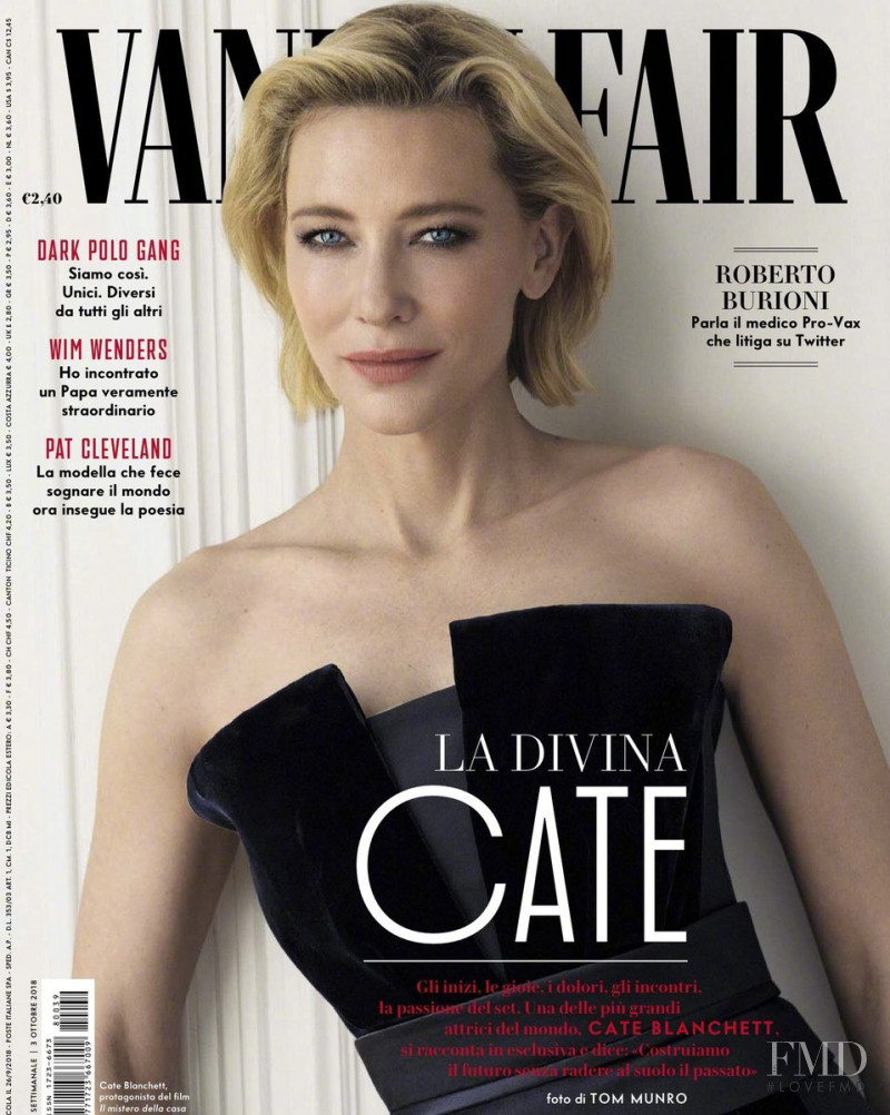 Cate Blanchett featured on the Vanity Fair Italy cover from October 2018