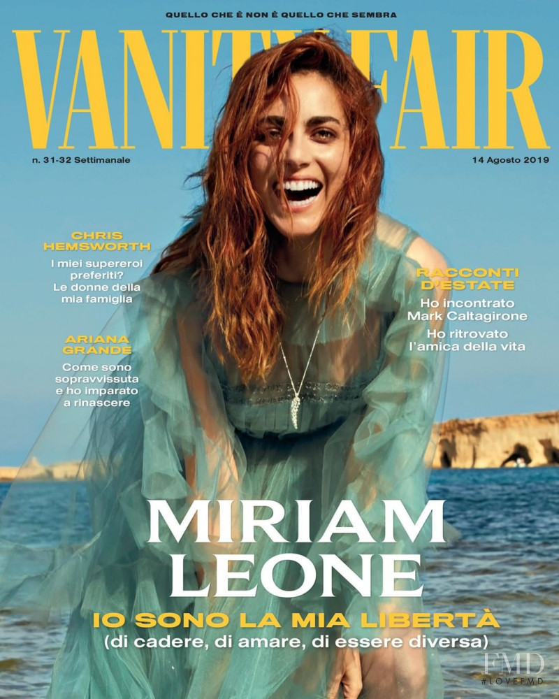 Miriam Leone featured on the Vanity Fair Italy cover from August 2019