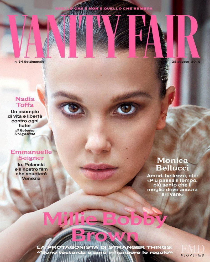Millie Bobby Brown featured on the Vanity Fair Italy cover from August 2019