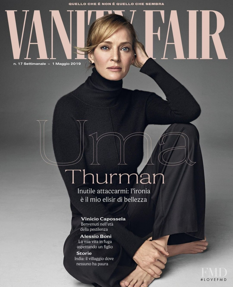 Uma Thurman featured on the Vanity Fair Italy cover from May 2019
