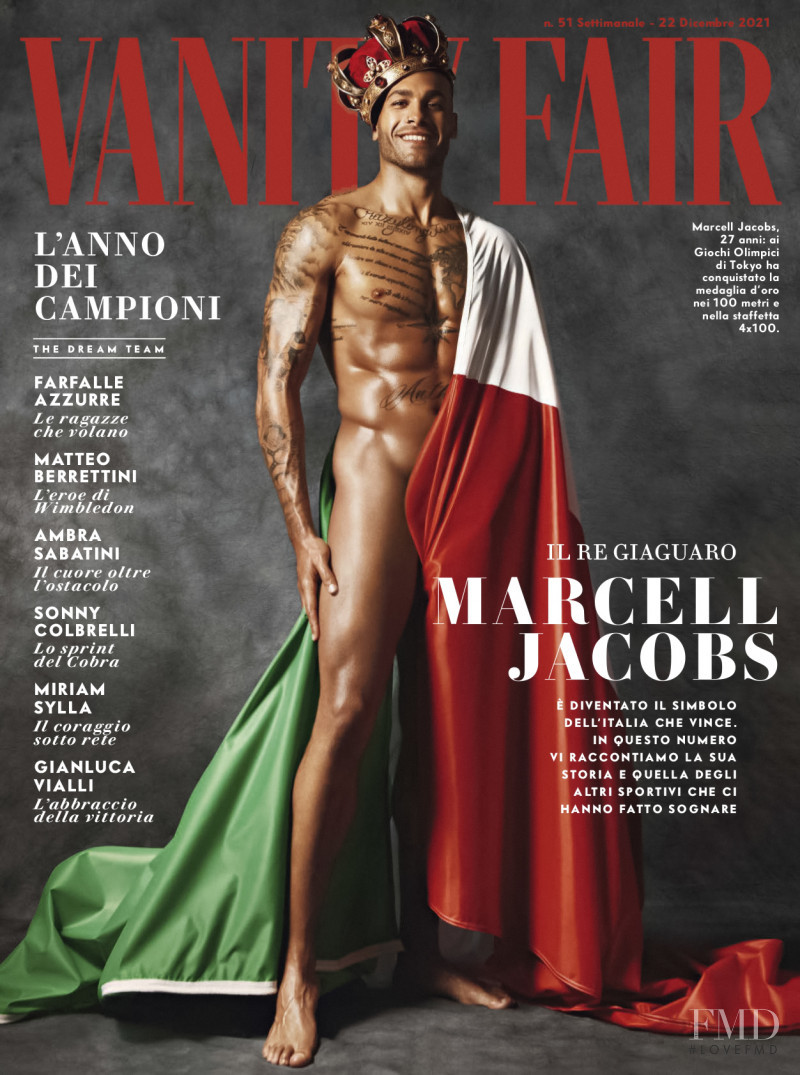 Marcell Jacobs featured on the Vanity Fair Italy cover from December 2021