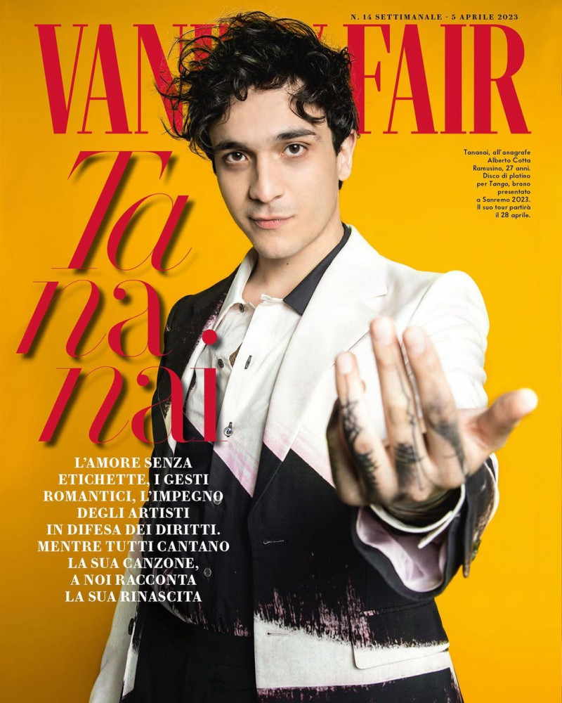 Tananai featured on the Vanity Fair Italy cover from April 2023