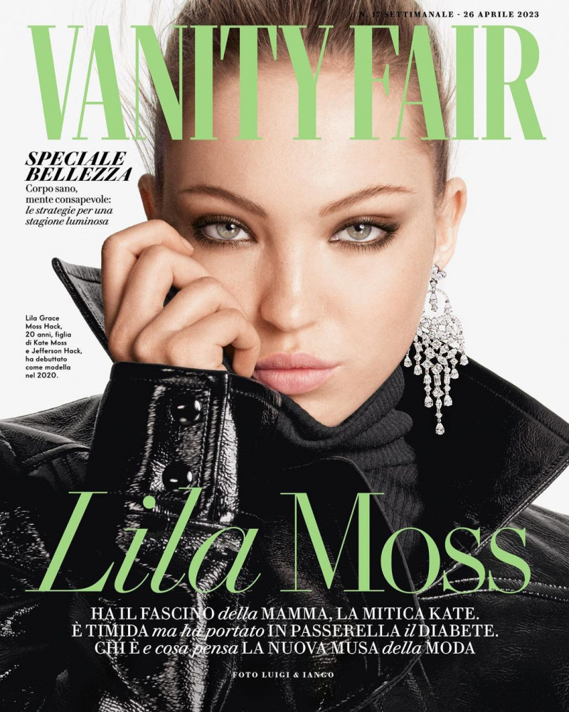 Lila Grace Moss featured on the Vanity Fair Italy cover from April 2023