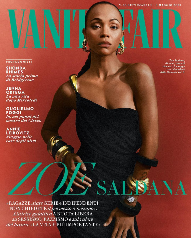 Zoe Saldana featured on the Vanity Fair Italy cover from May 2023