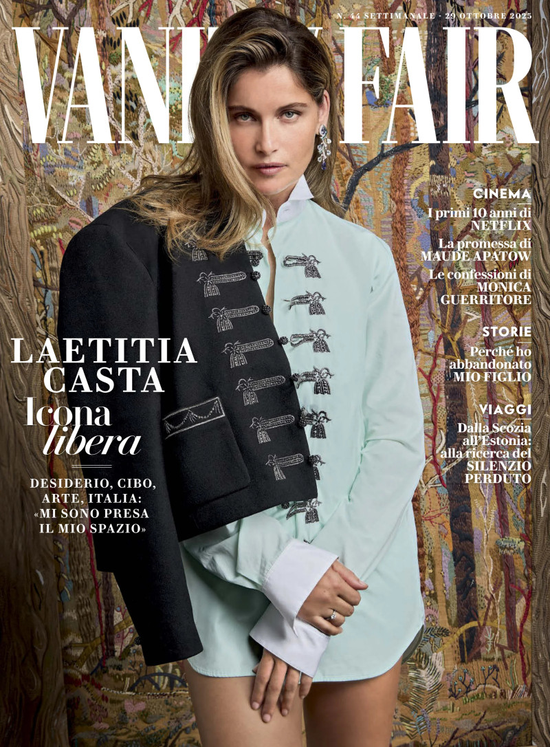 Laetitia Casta featured on the Vanity Fair Italy cover from October 2025