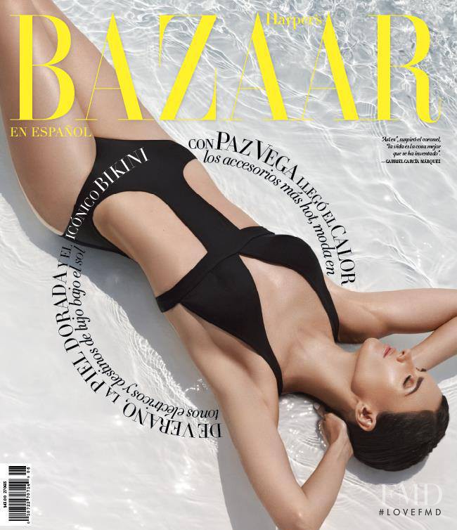 Paz Vega featured on the Harper\'s Bazaar Mexico cover from June 2013