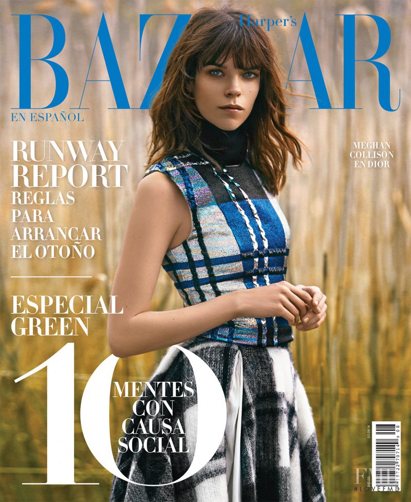Meghan Collison featured on the Harper\'s Bazaar Mexico cover from August 2014
