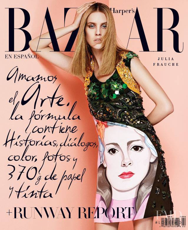 Julia Frauche featured on the Harper\'s Bazaar Mexico cover from February 2014