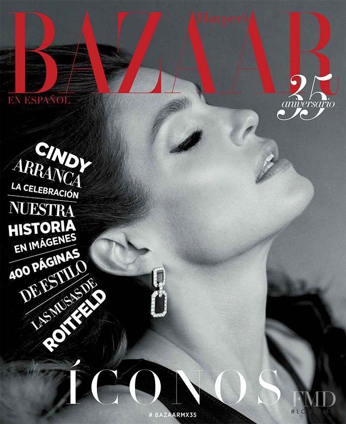 Cindy Crawford featured on the Harper\'s Bazaar Mexico cover from September 2014