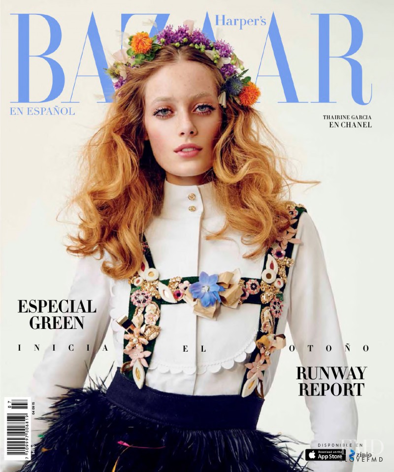 Thairine García featured on the Harper\'s Bazaar Mexico cover from August 2015