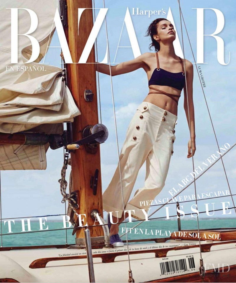 Luma Grothe featured on the Harper\'s Bazaar Mexico cover from June 2015