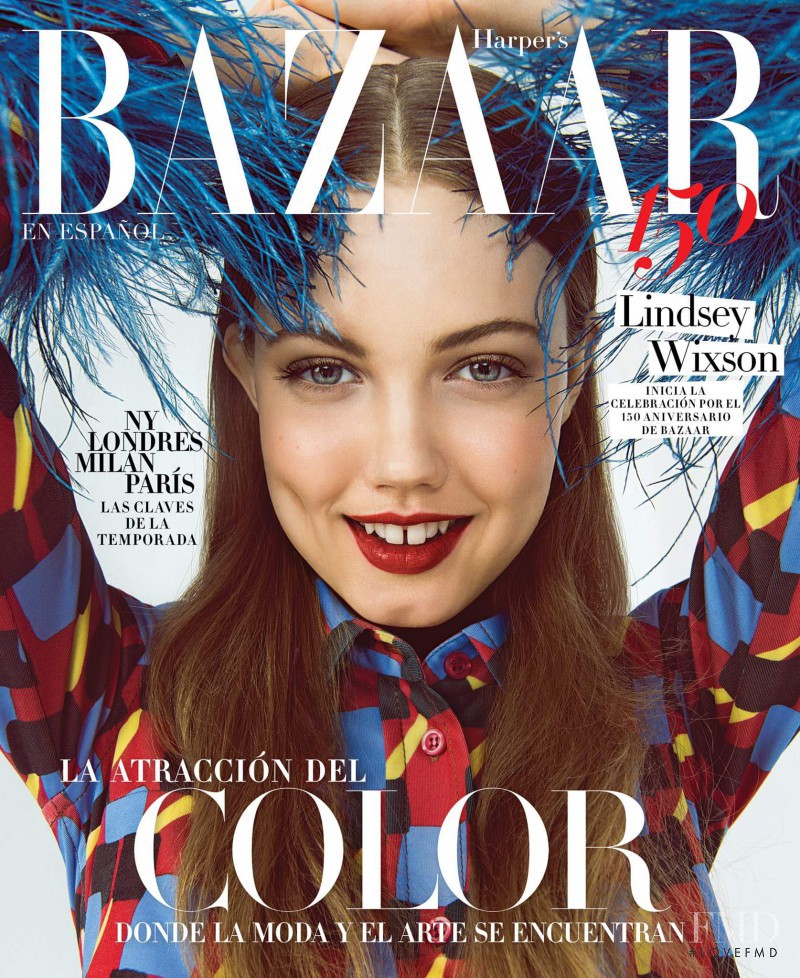 Lindsey Wixson featured on the Harper\'s Bazaar Mexico cover from February 2017