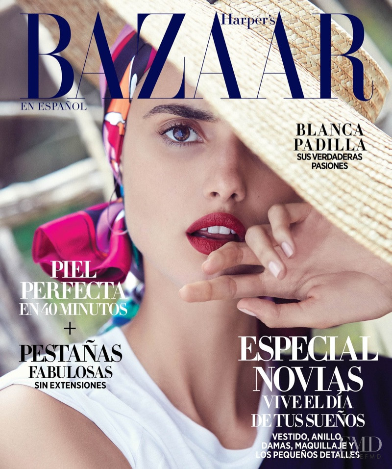 Blanca Padilla featured on the Harper\'s Bazaar Mexico cover from April 2018