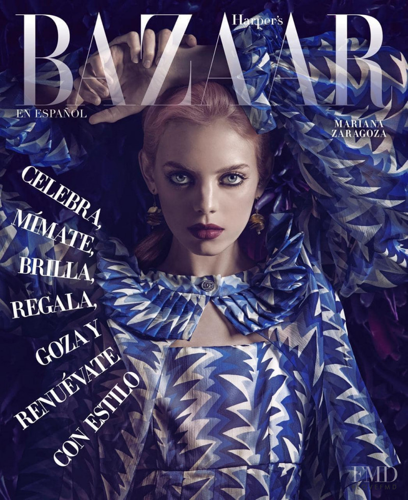 Mariana Zaragoza featured on the Harper\'s Bazaar Mexico cover from December 2018