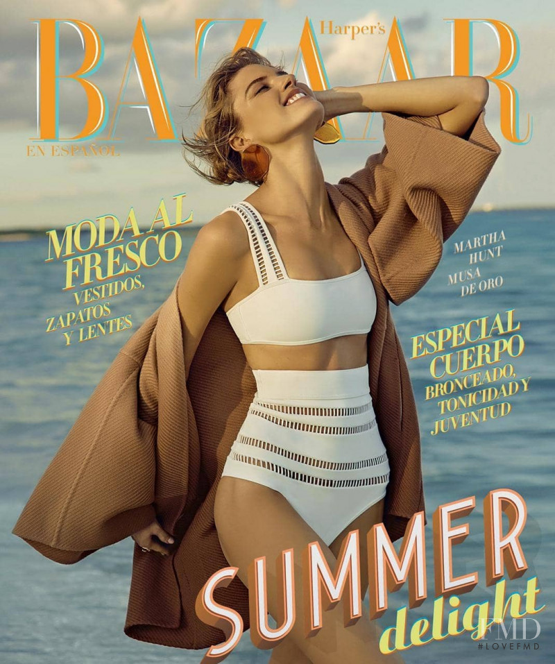 Martha Hunt featured on the Harper\'s Bazaar Mexico cover from July 2019