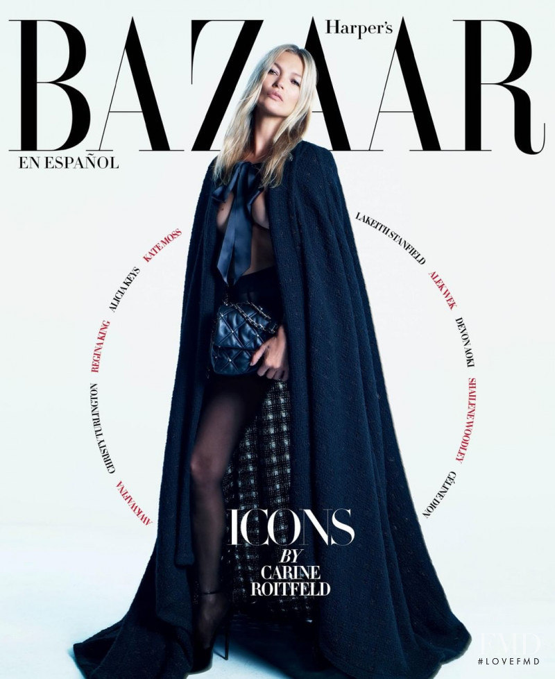 Kate Moss featured on the Harper\'s Bazaar Mexico cover from September 2019