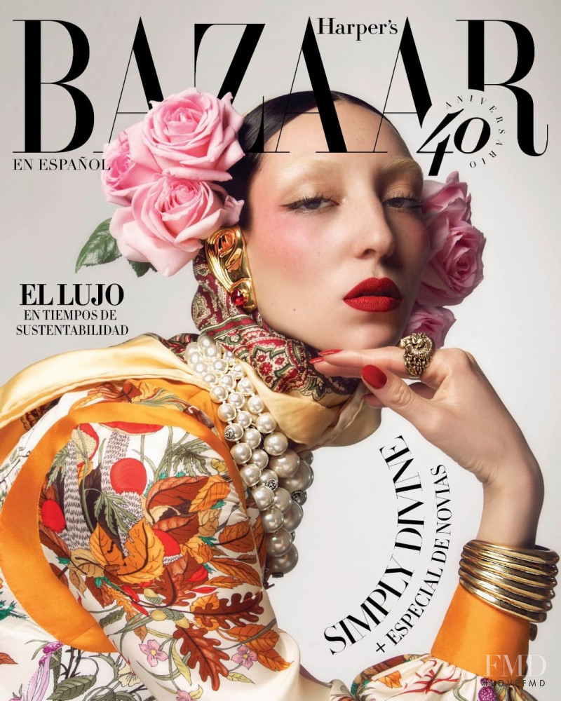 Andrea Carrazco featured on the Harper\'s Bazaar Mexico cover from April 2020
