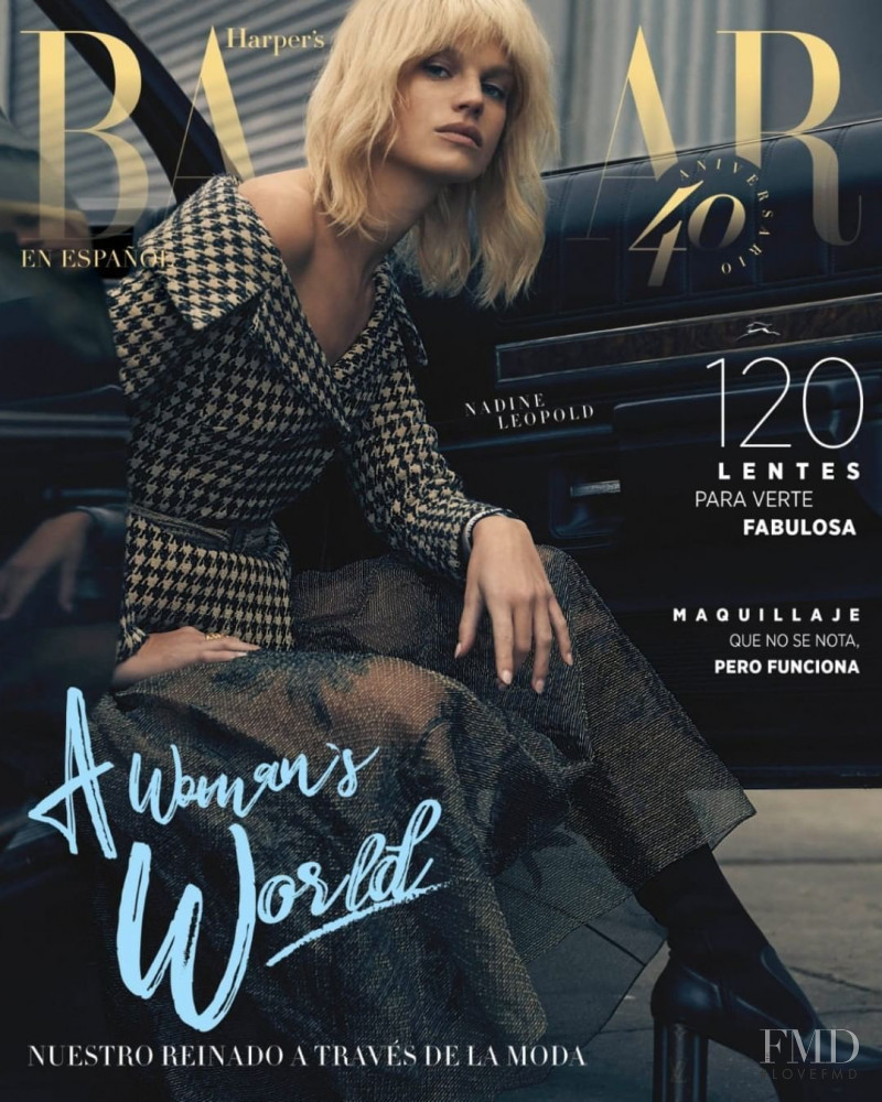 Nadine Leopold featured on the Harper\'s Bazaar Mexico cover from March 2020
