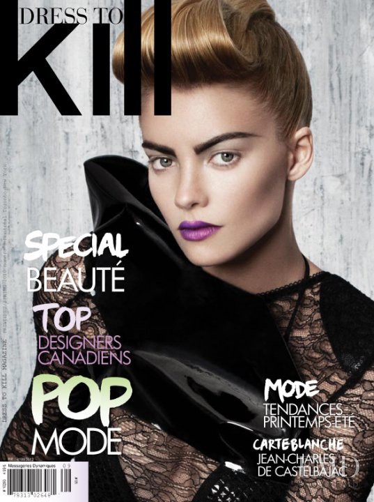 Elyse Taylor featured on the Dress To Kill Magazine cover from March 2010