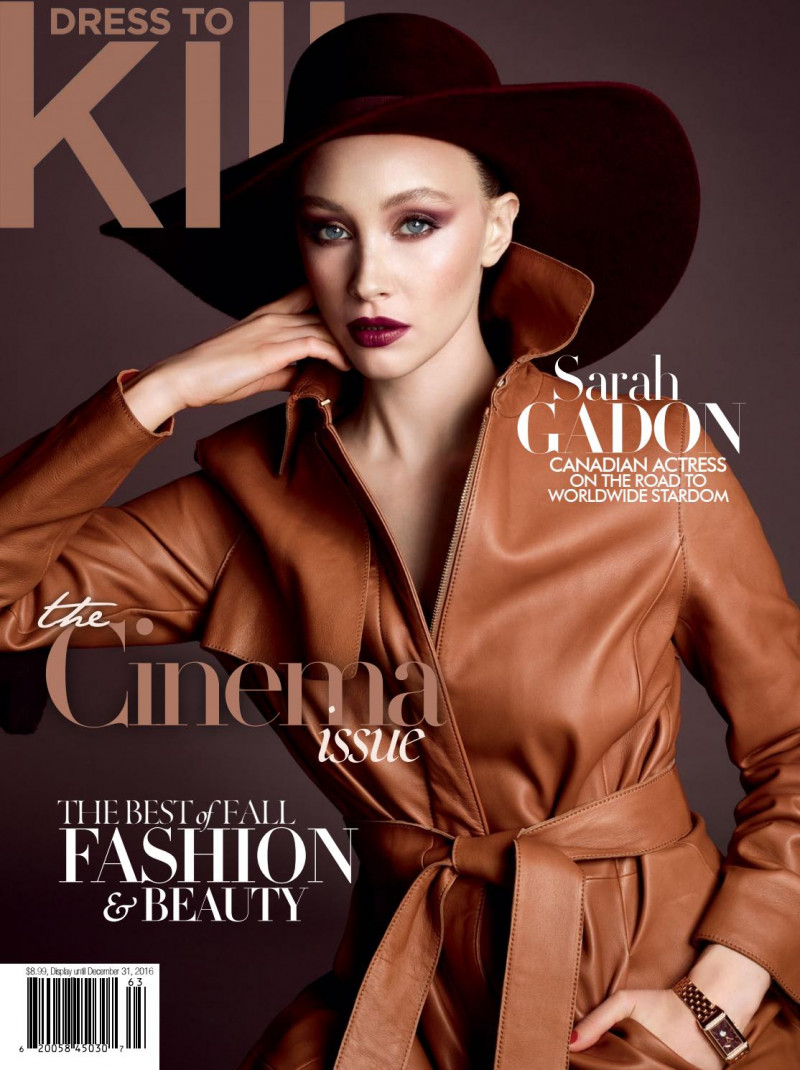 Sarah Gadon featured on the Dress To Kill Magazine cover from September 2016