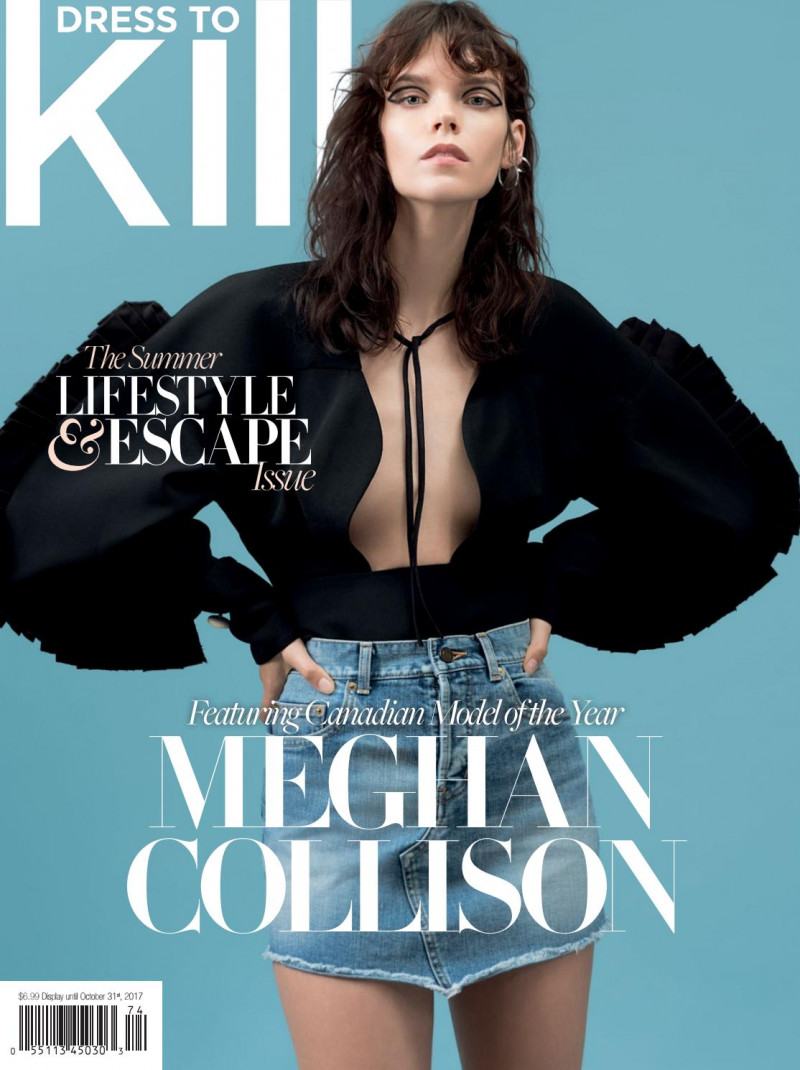 Meghan Collison featured on the Dress To Kill Magazine cover from June 2017