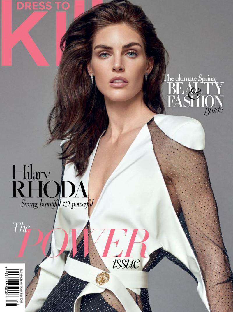 Hilary Rhoda featured on the Dress To Kill Magazine cover from March 2017