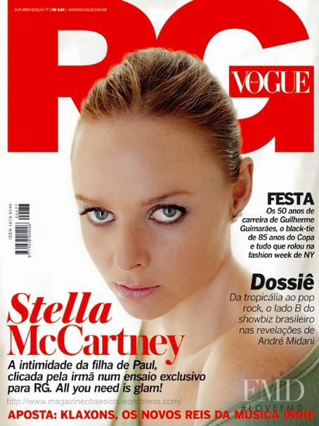 Stella McCartney featured on the RG Vogue Brazil cover from October 2008