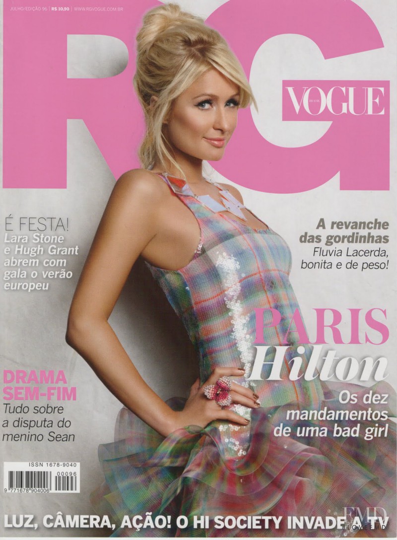 Paris Hilton featured on the RG Vogue Brazil cover from July 2010