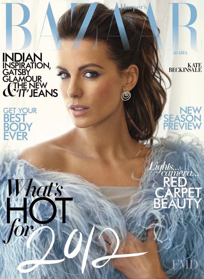 Kate Beckinsale featured on the Harper\'s Bazaar Arabia cover from January 2012