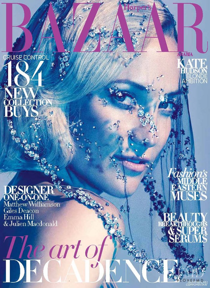Kate Hudson featured on the Harper\'s Bazaar Arabia cover from November 2012