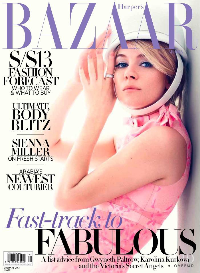 Sienna Miller featured on the Harper\'s Bazaar Arabia cover from January 2013