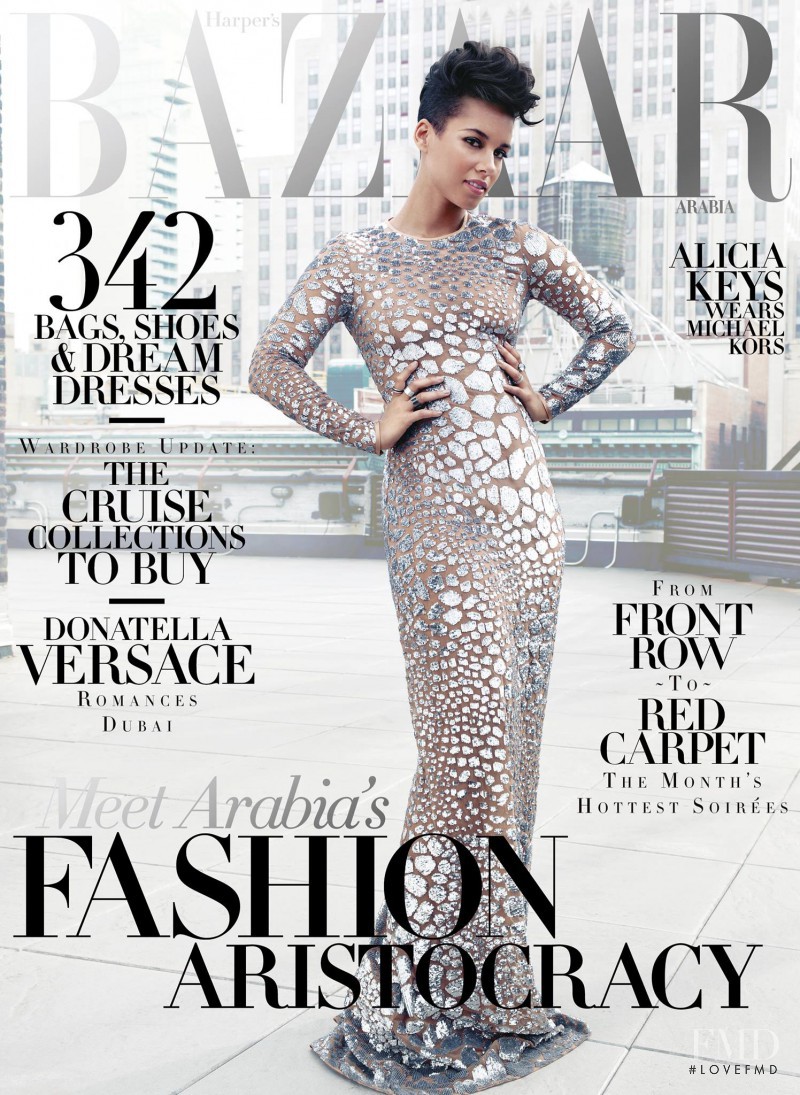 Alicia Keys featured on the Harper\'s Bazaar Arabia cover from November 2013
