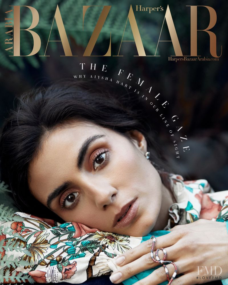Aiysha Hart featured on the Harper\'s Bazaar Arabia cover from December 2018
