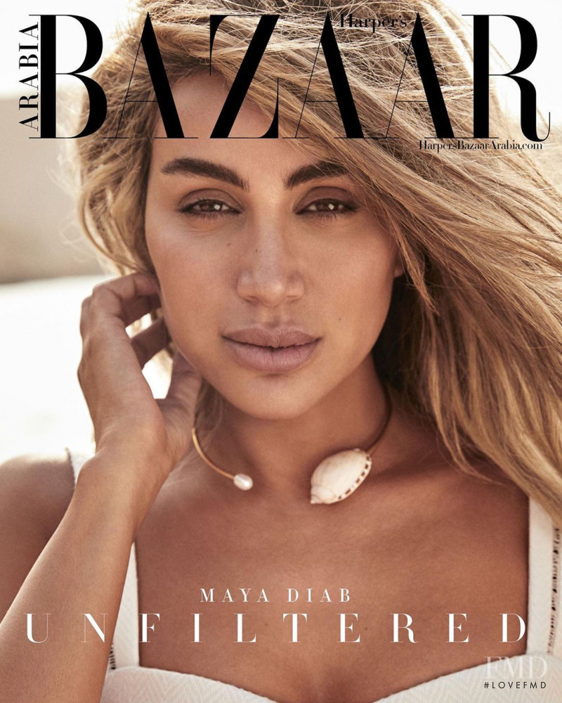 Maya Diab featured on the Harper\'s Bazaar Arabia cover from February 2019