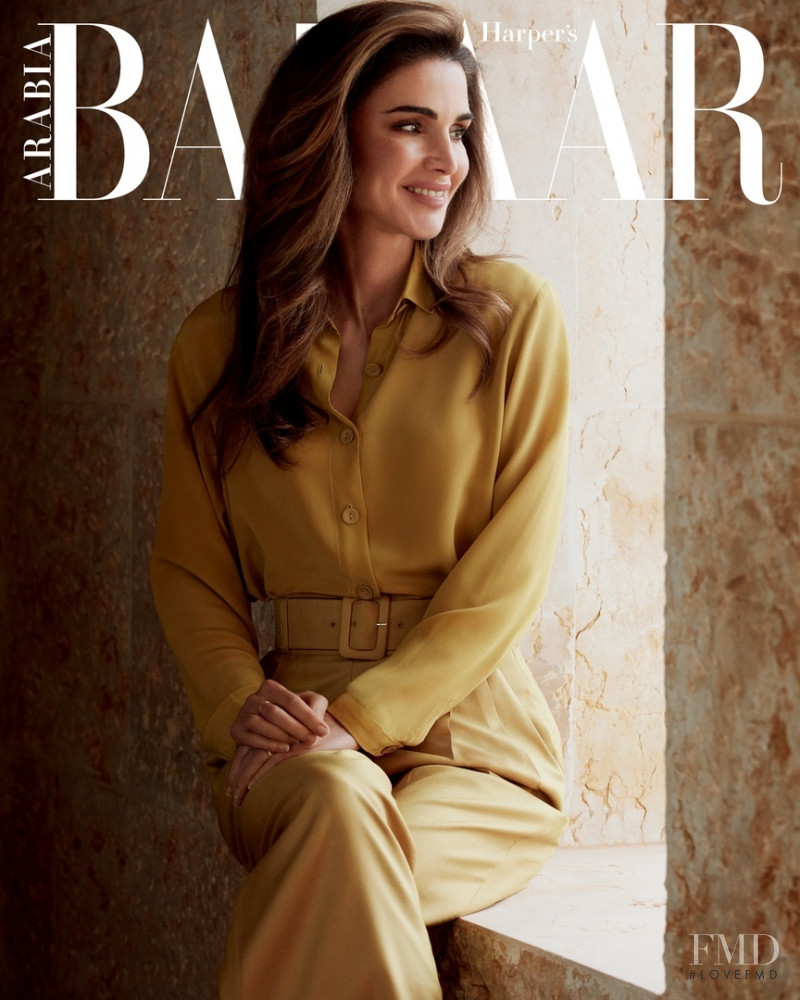 Queen Rania of Jordan featured on the Harper\'s Bazaar Arabia cover from March 2019