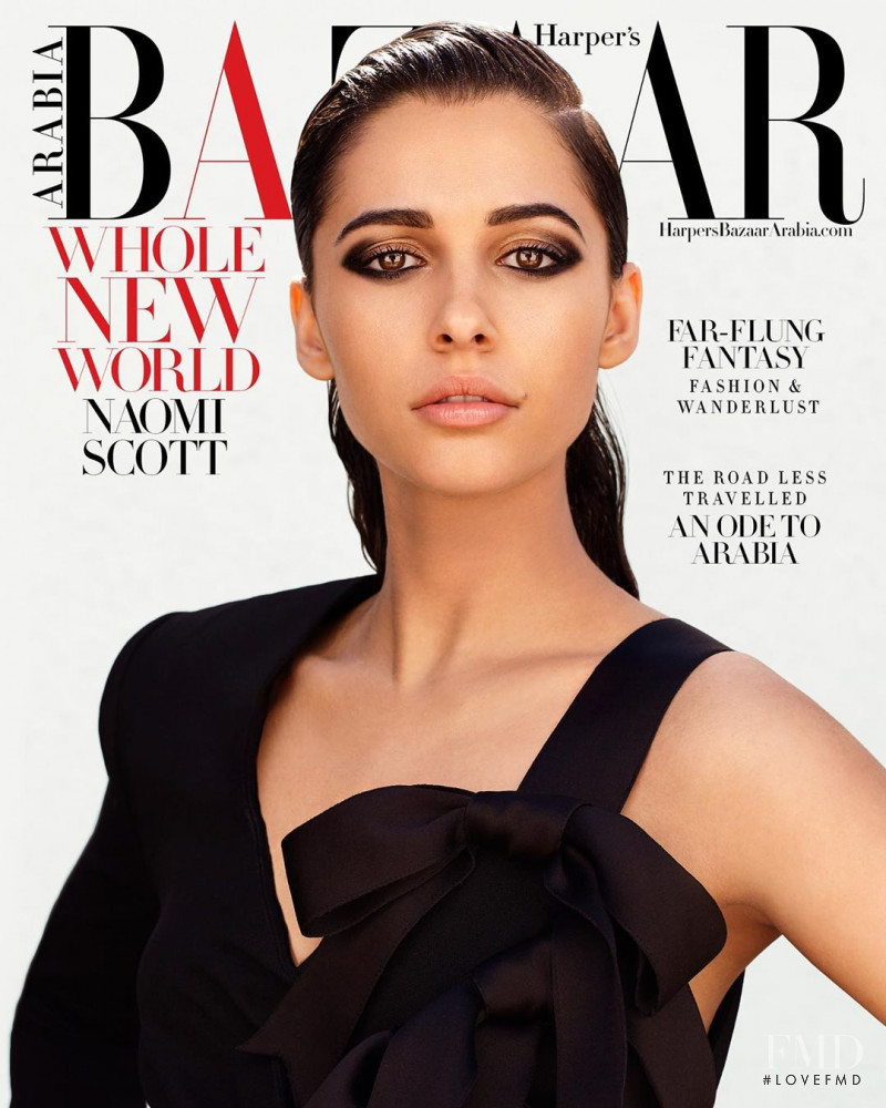 Naomi Scott featured on the Harper\'s Bazaar Arabia cover from June 2019