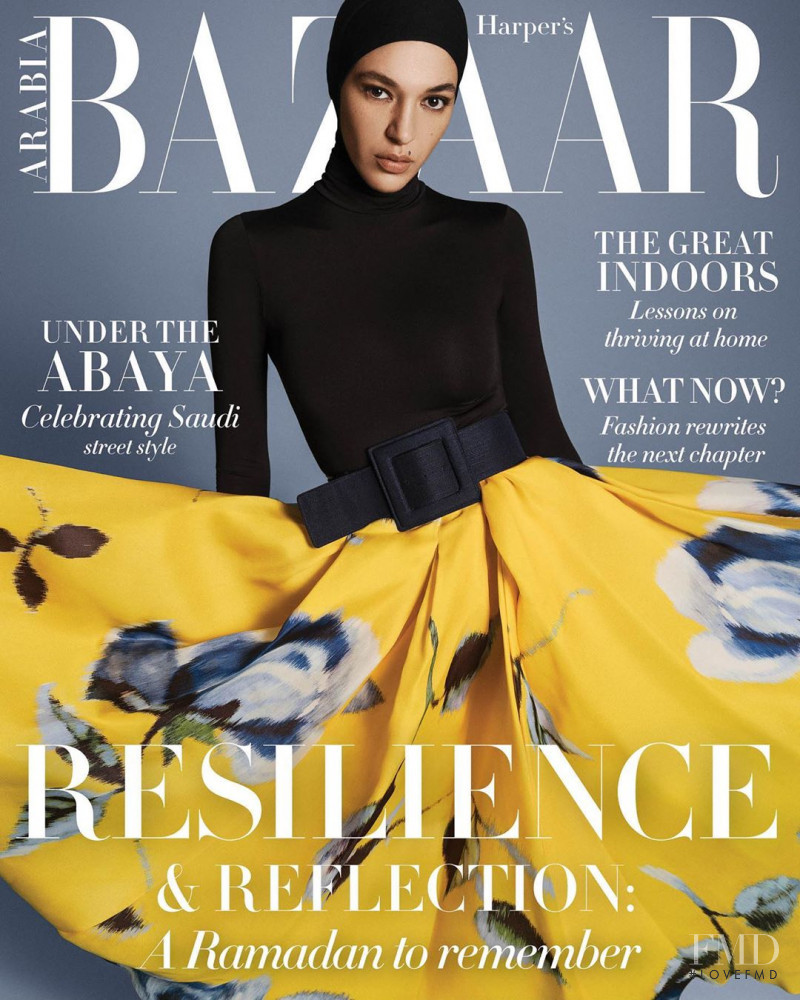 Feriel Moulai featured on the Harper\'s Bazaar Arabia cover from May 2020