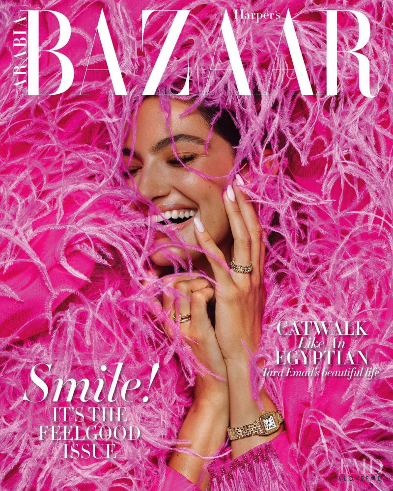 Tara Emad featured on the Harper\'s Bazaar Arabia cover from September 2022