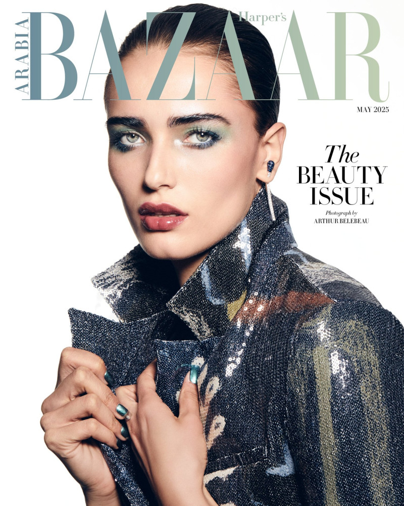 Samantha Saba featured on the Harper\'s Bazaar Arabia cover from May 2025